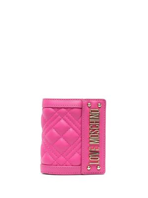 Love Moschino quilted logo-plaque wallet - Pink