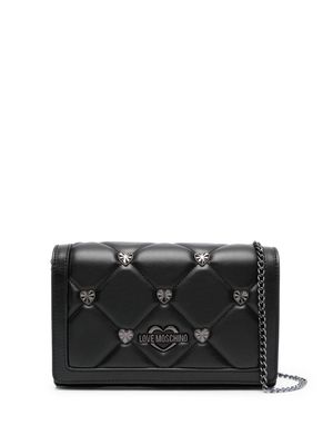 Love Moschino quilted stud-embellished crossbody bag - Black