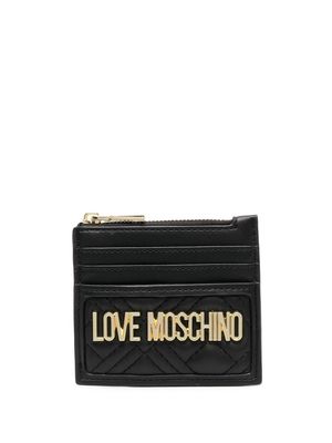Love Moschino quilted zip-up cardholder - Black