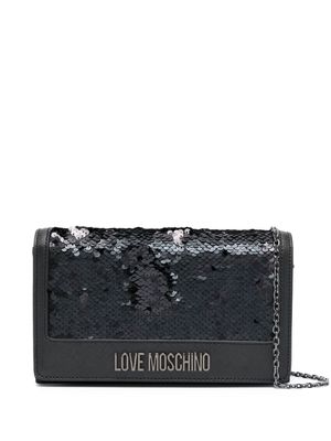 Love Moschino sequin-design crossbody bag - Black