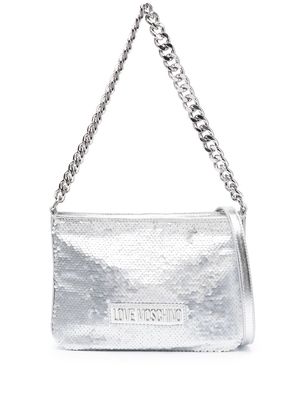 Love Moschino sequin-embellished shoulder bag - Silver