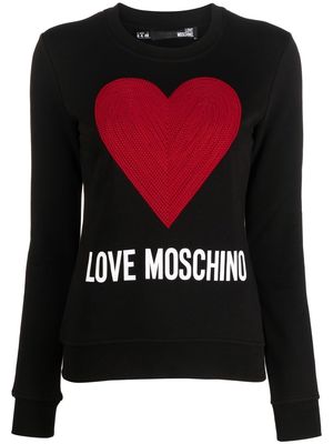 Love Moschino sequin-heart logo-print sweatshirt - Black