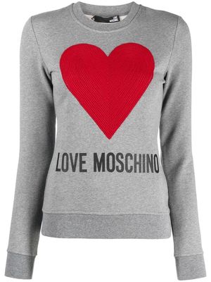 Love Moschino sequin-heart logo-print sweatshirt - Grey