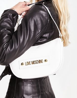 Love Moschino shoulder bag in white croc
