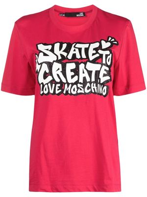 Love Moschino slogan-print T-shirt - Pink