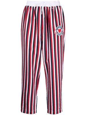 Love Moschino striped drawstring trousers - White
