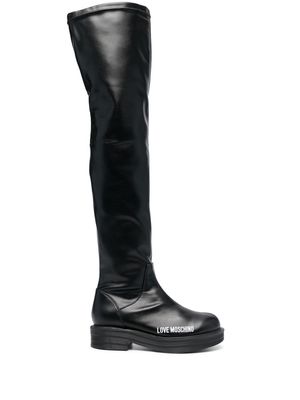 Love Moschino thigh-high boots - Black