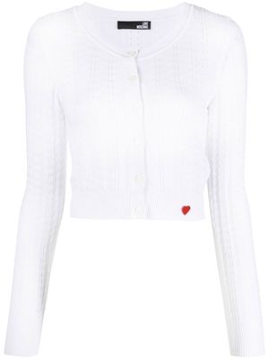 Love Moschino zigzag knit cropped cardigan - White