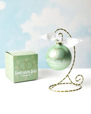Love Never Fails Christmas Ornament with Stand, Personalized