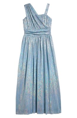 LOVE, NICKIE LEW Kids' Zia Foil Dot Party Dress in Aqua 