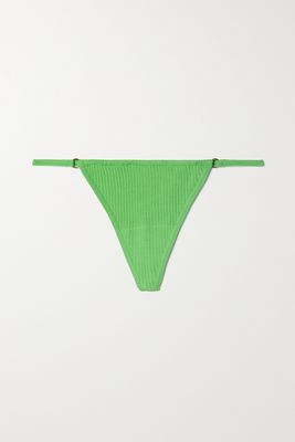 Love Stories - Carole Ribbed Jersey Thong - Green
