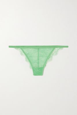 Love Stories - Charlotte Corded Lace Thong - Green