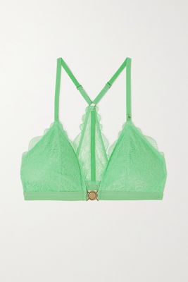 Love Stories - June Corded Lace Soft-cup Triangle Bra - Green