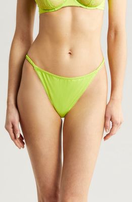 Love Stories Lily Frilled Satin Thong in Lime 