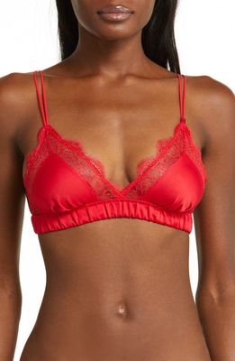 Love Stories Love Lace Satin Bralette in Red