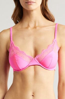 Love Stories Lovely Lace Trim Underwire Bra in Pink