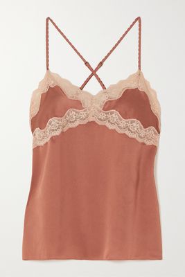 Love Stories - Pandora Lace-trimmed Satin Camisole - Pink