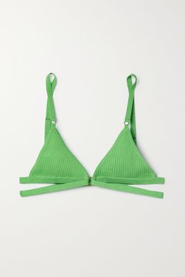 Love Stories - Uma Ribbed Jersey Soft-cup Triangle Bra - Green