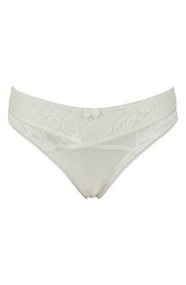 Love, Vera Satin & Lace Thong in Ivory 