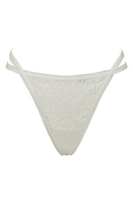 Love, Vera Strappy Satin & Lace G-String in Ivory 