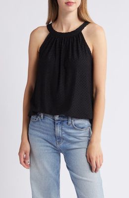 Loveappella Clip Dot Halter Tank Top in Black 