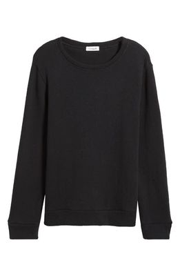 Loveappella Crewneck Cotton Pullover Sweatshirt in Black