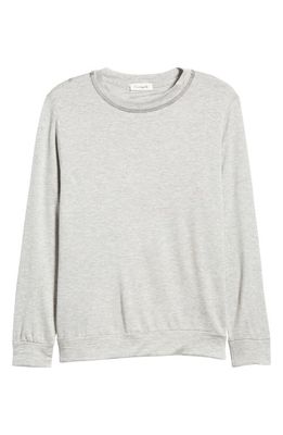 Loveappella Heathered Crewneck Top in Heather Gray