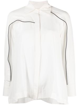 LOVEBIRDS asymmetric silk shirt - White
