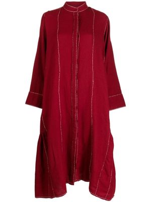 LOVEBIRDS button-up wool midi dress - Red