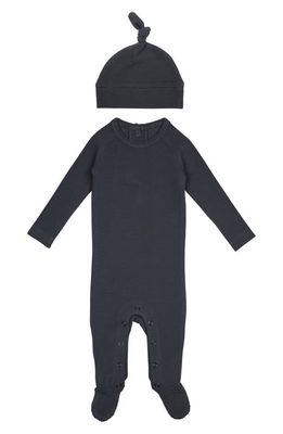 L'Ovedbaby Acorn Stretch Organic Cotton Corduroy Footie & Hat Set in Chia Seed