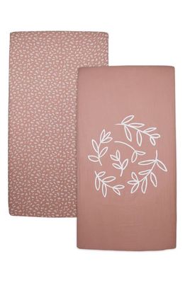 L'Ovedbaby Assorted 2-Pack Print Fitted Organic Cotton Crib Sheets in Desert Rose