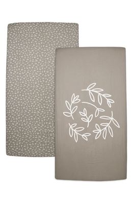 L'Ovedbaby Assorted 2-Pack Print Fitted Organic Cotton Crib Sheets in Fawn