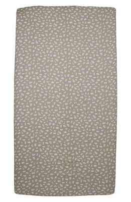 L'Ovedbaby Branch Print Fitted Organic Cotton Crib Sheet in Fawn Leaves