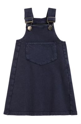 L'Ovedbaby Buckle Faux Denim Organic Cotton Dress in Navy