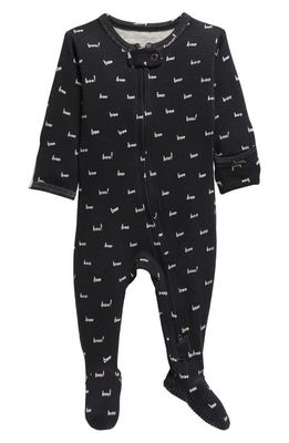 L'Ovedbaby Halloween Boo Print Fitted One-Piece Organic Cotton Footie Pajamas