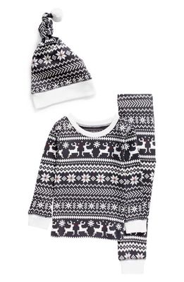 L'Ovedbaby Kids' Holiday Fitted Organic Cotton Two-Piece Pajamas & Cap in Rudolph