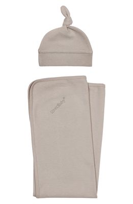 L'Ovedbaby Organic Cotton Corded Knit Blanket & Hat Set in Barley