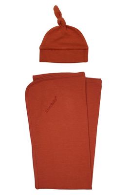 L'Ovedbaby Organic Cotton Corded Knit Blanket & Hat Set in Paprika