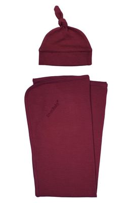 L'Ovedbaby Organic Cotton Corded Knit Blanket & Hat Set in Sugarplum