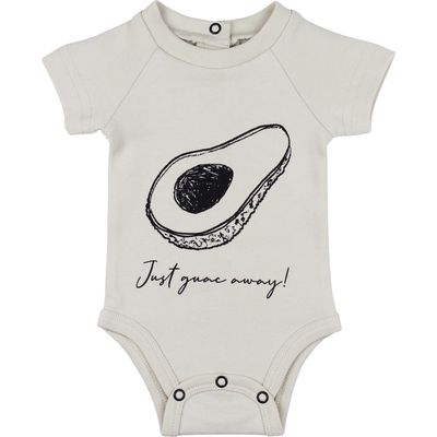 L'Ovedbaby Organic Cotton Graphic Bodysuit in Stone Avocado 