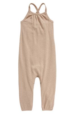 L'Ovedbaby Organic Cotton Pointelle Romper in Sand Castle