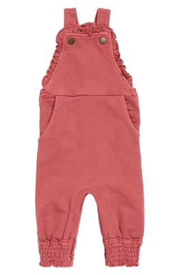 L'Ovedbaby Organic French Terry Ruffle Overalls in Appleberry