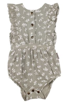 L'Ovedbaby Ruffle Organic Cotton Bodysuit in Fawn Leaves