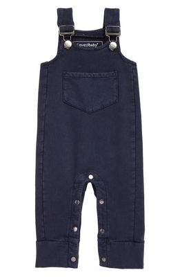 L'Ovedbaby Stretch Faux Denim Organic Cotton Overalls in Navy