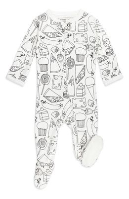 L'Ovedbaby x The Very Hungry Caterpillar Fitted One-Piece Organic Cotton Footie Pajamas in Snacks
