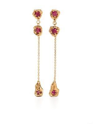 LOVENESS LEE Naha ruby drop earrings - Gold