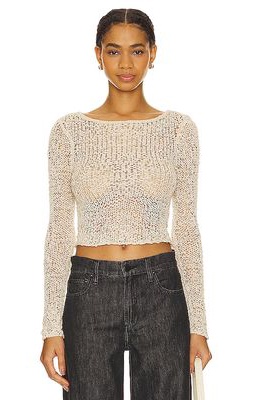 Lovers and Friends Anders Open Stitch Sweater in Cream