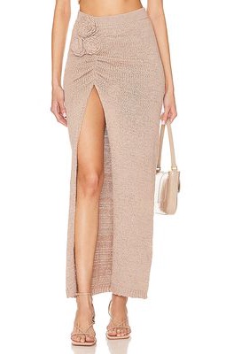 Lovers and Friends Joya Rosette Skirt in Beige