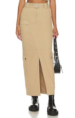 Lovers and Friends Remy Maxi Skirt in Taupe