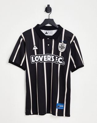 Lover's FC pinstripe jersey T-shirt in black